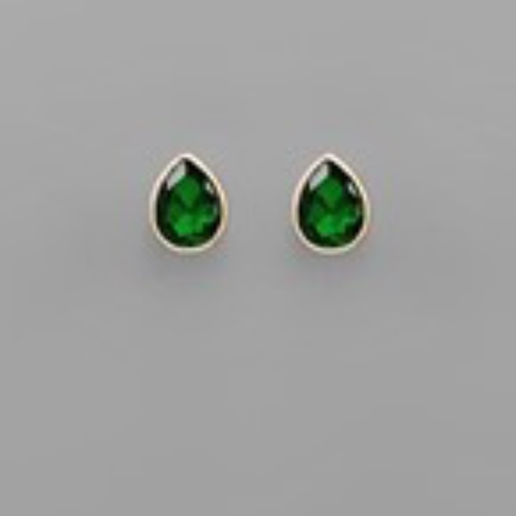 Teardrop Stone Studs - Picture 1 of 4